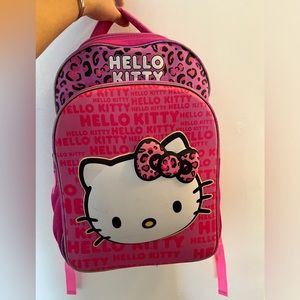HELLO KITTY Pink Backpack Bag Knap Sack Camo Cover Leopard Print Sanrio Kawaii